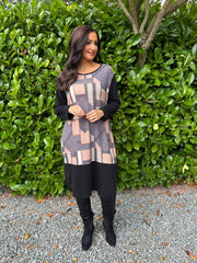 Black Abstract Pattern Dress Clara