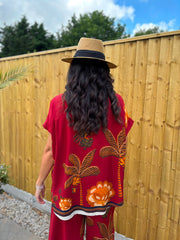 Red Tropical Print Shirt Maya