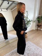 Black Embroidered Pattern Tracksuit Kalina