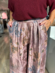 Lilac Shimmer Floral Trousers Adele