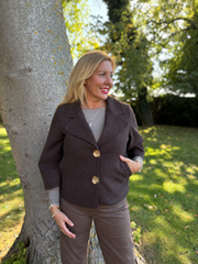 Chocolate Gold Buttoned Jacket Vanessa