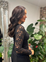 Black Floral Lace Top Kelly