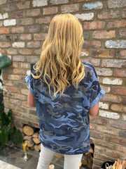 Denim Camo Scarf Top Penny
