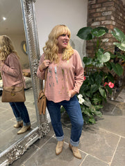 Pink Metallic Lightweight Knit Bella