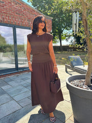 Chocolate Top & Skirt Set Daniella