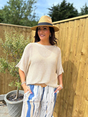 Stone Cotton Reverse Seam Knit Jo