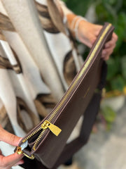 Chocolate Multi Compartment Crossbody Bag