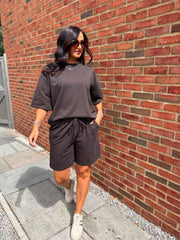 Chocolate Shorts Leisure Set Amber