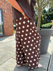 Chocolate Polka Dot Trousers Reagan