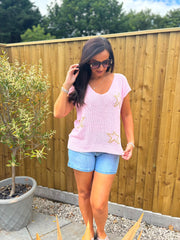 Pink Star Knit Top Devon