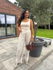Stone Crochet Detail Trousers Thelma