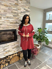 Wine Hooded Sweat Dress Jodie