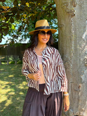 Chocolate Animal Print Blouse Hailey