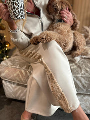 Stone Sequin Velour Trim Joggers Trixie