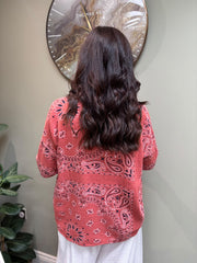 Rust Paisley Bubble Cotton Top Quinley