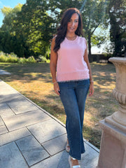 Pink Fluffy Hem Knitted Tank Gina