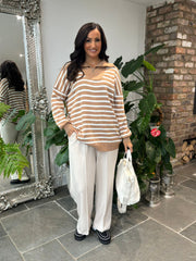 Camel Stripe Jumper Jane