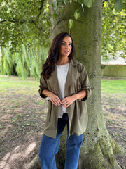 Khaki Tie Waist Jacket Charlotte