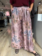 Lilac Shimmer Floral Trousers Adele