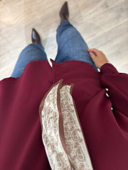 Wine Scarf Detail Blouse Belle