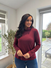 Wine Super Soft Roll Neck