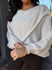 Stone Knitted Wrap Jumper Nell