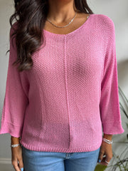 Candy Pink V Neck Knit Jodie