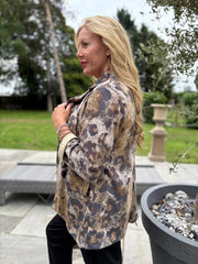 Olive Soft Animal Print Blazer Heidi