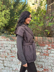 Chocolate Quilted Gilet Hollie