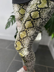 Olive Snake Print Leggings