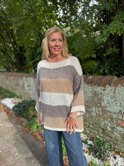 Mocha Striped Knit Pamela