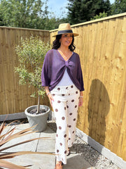 Purple Gathered Loose Knit Paige