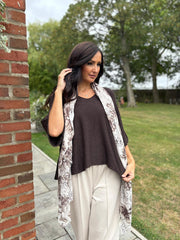 Chocolate V-Neck Reverse Seam Knit Diana