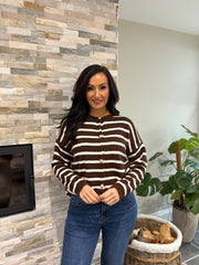 Chocolate Stripe Cardigan Dora