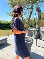Navy Fine Knit Dress Orla