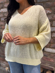 Lemon Two Piece V Neck Knit Eileen