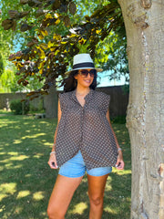 Chocolate Polka Dot Top Ashley