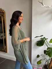 Khaki Open Weave Knit Peyton