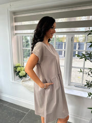 Mocha Smock T-Shirt Dress Hazel
