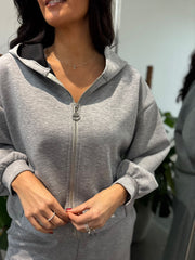 Grey Zip Up Hoodie Alice