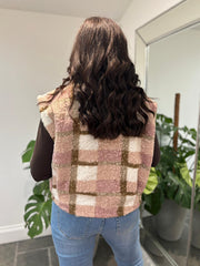 Rose Checked Sherpa Waistcoat Millie