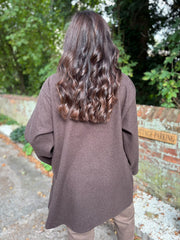 Chocolate Stud Detail Coat Meredith