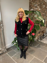 Black Soft Fringed Waistcoat Selma