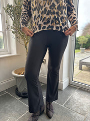 Black High Waist Flared Leggings