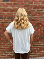 Chocolate Sequin Leaf Tee Jill