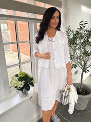 White Lace Detail Dress Saylor