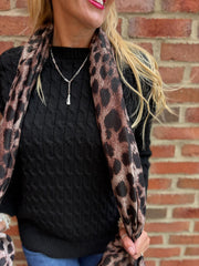 Black Cable Knit Jumper Emilia