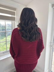 Wine Cable Detail Ribbed Two Piece