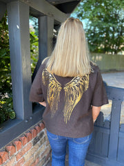 Chocolate Gold Angel Wings Knit Florence
