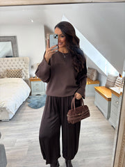 Chocolate Sequin Panel Sweatshirt Victoria
